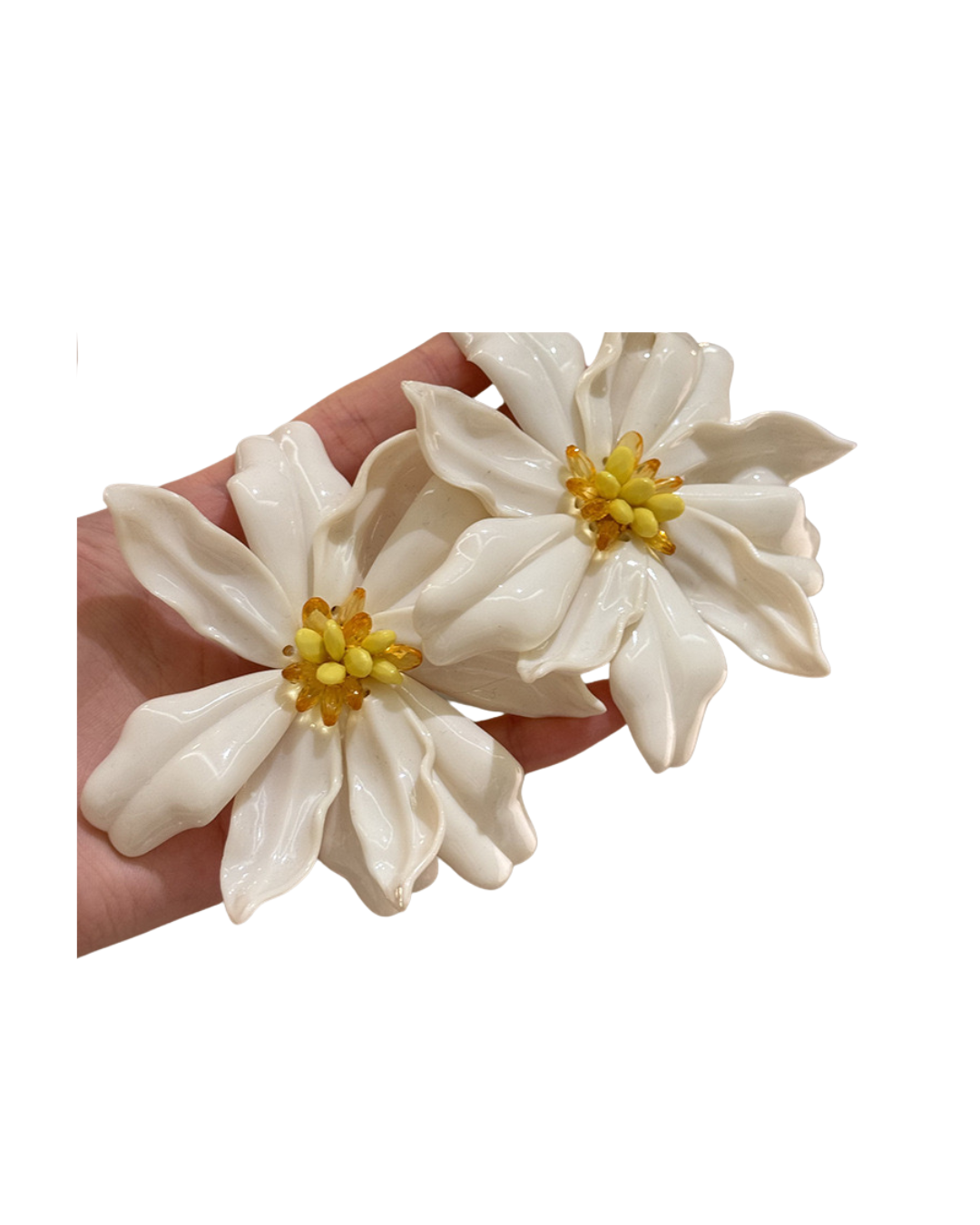 Boucles d'oreilles Flamboyant blanches